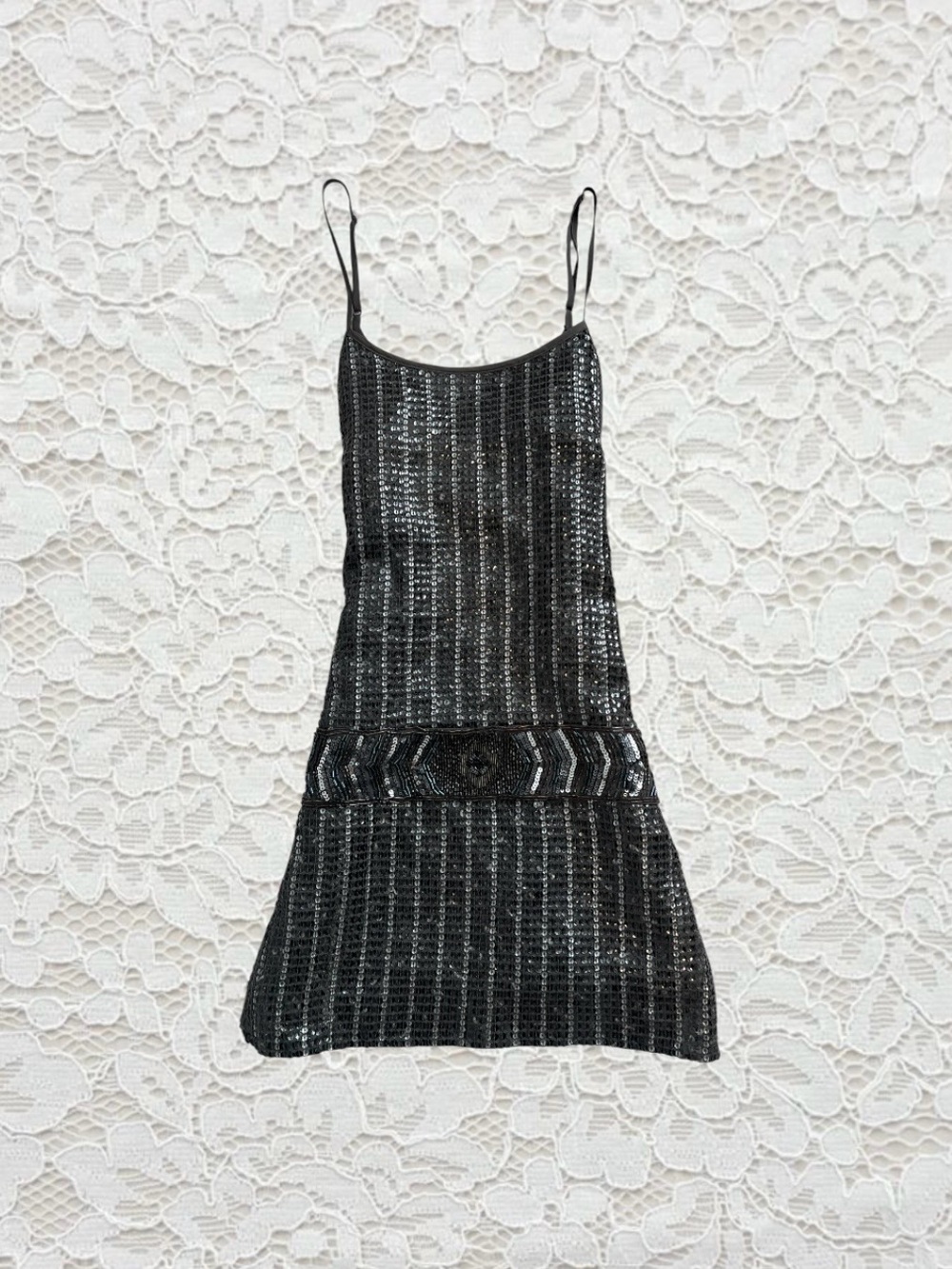vintage forever 21 grey sequin beaded
mini dress